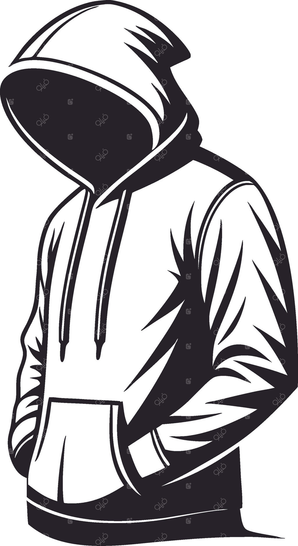 طرح هودی شیک و بدون چهره، مناسب برای طراحی لباس و ایده تاتو