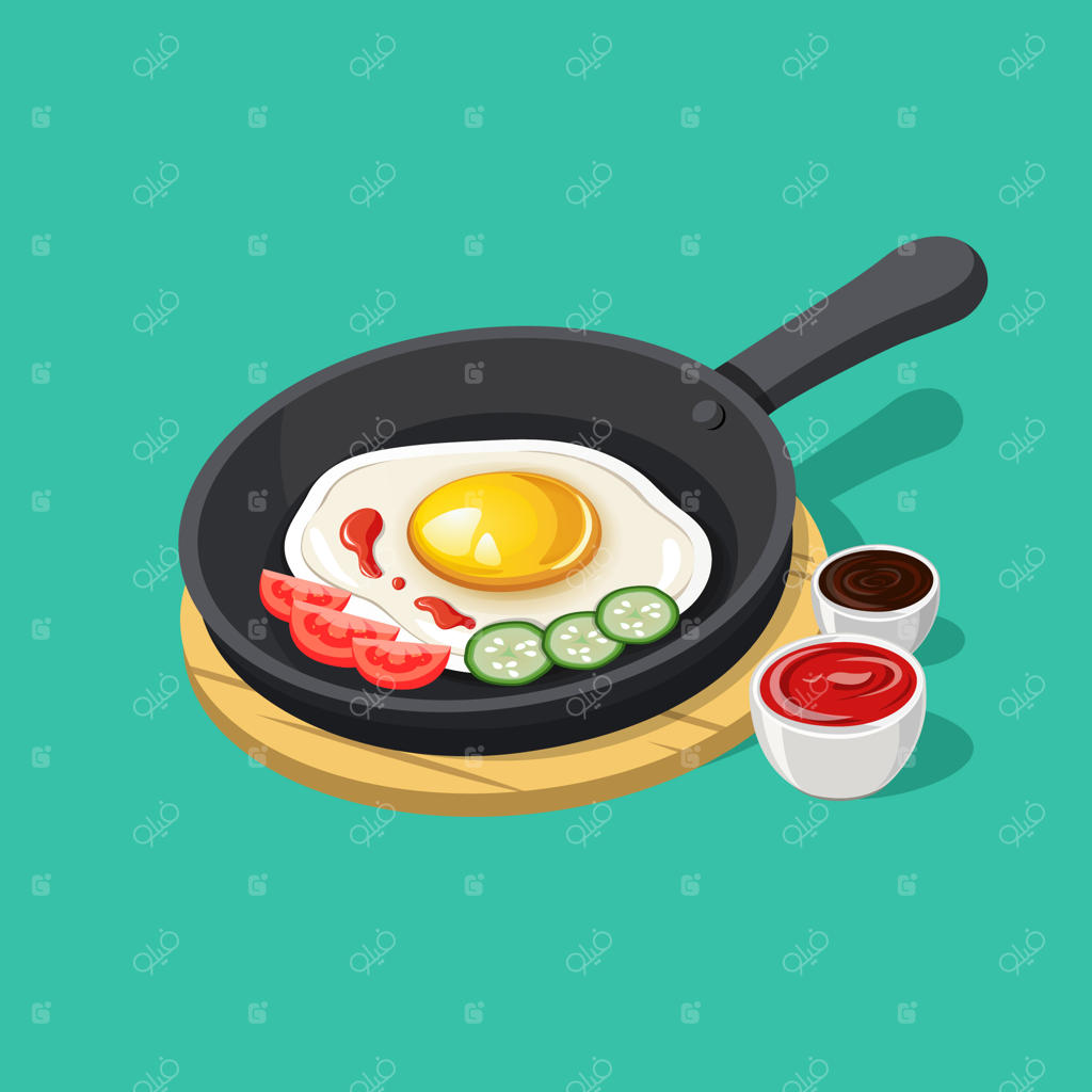 تصویر صبحانه ایزومتریک سالم و مقوی