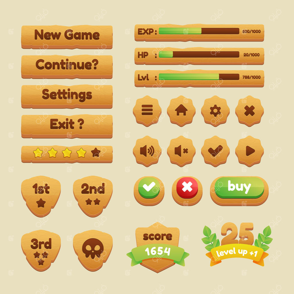 مجموعه کیت رابط کاربری بازی فانتزی