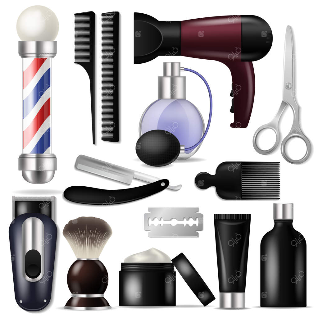 تجهیزات آرایشگاه و ابزارهای آرایشگری برای اصلاح مو و اصلاح صورت