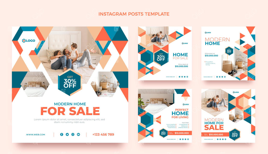 املاک هندسی انتزاعی و مسطح