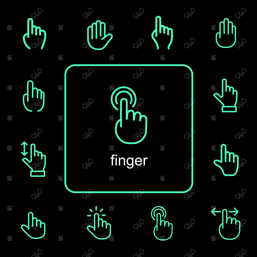 مجموعه آیکون حرکات دست