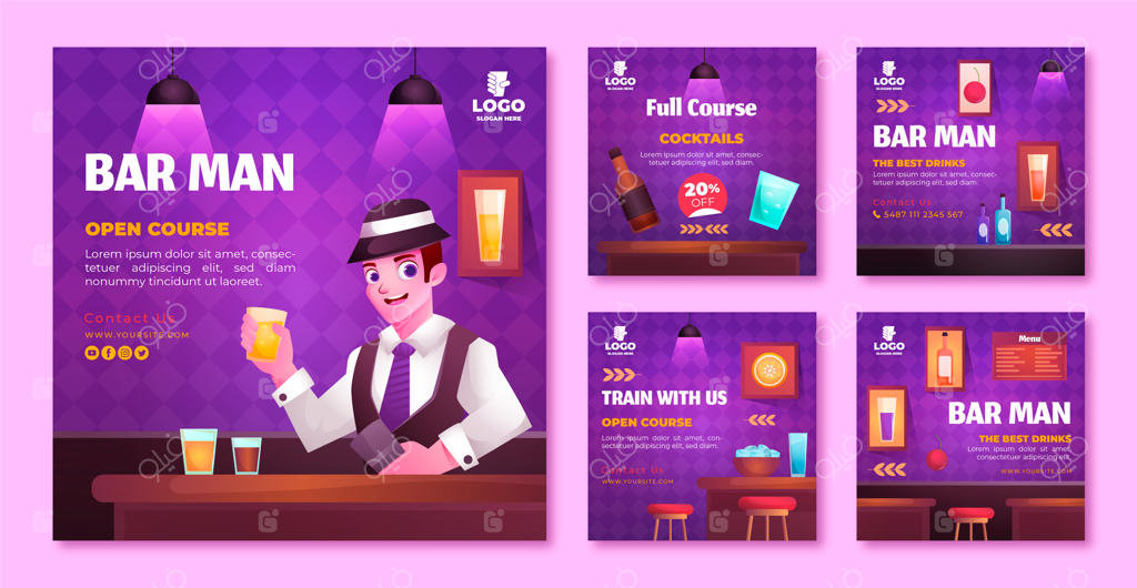 مجموعه پست‌های اینستاگرام از بارتندر گرادیان