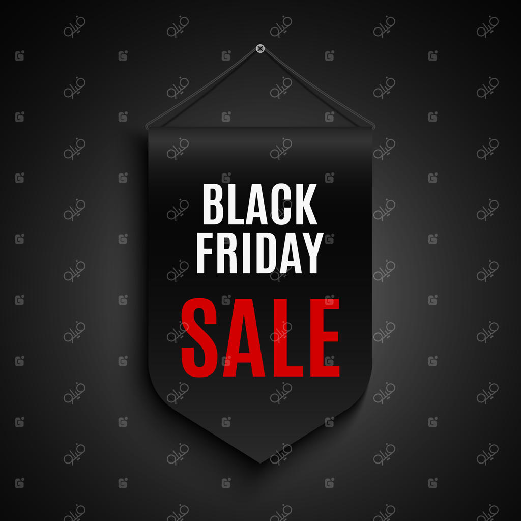 بنر تخفیف بلک فرایدی: برچسب و روبان ویژه