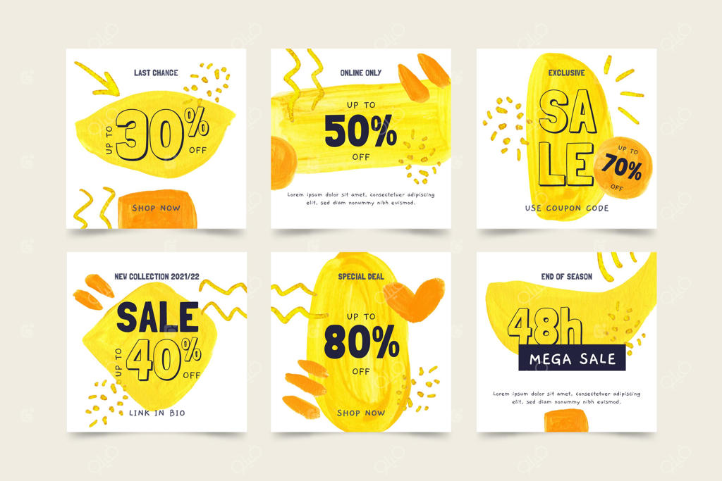 مجموعه‌ پست‌ اینستاگرام برای تخفیف آبرنگ