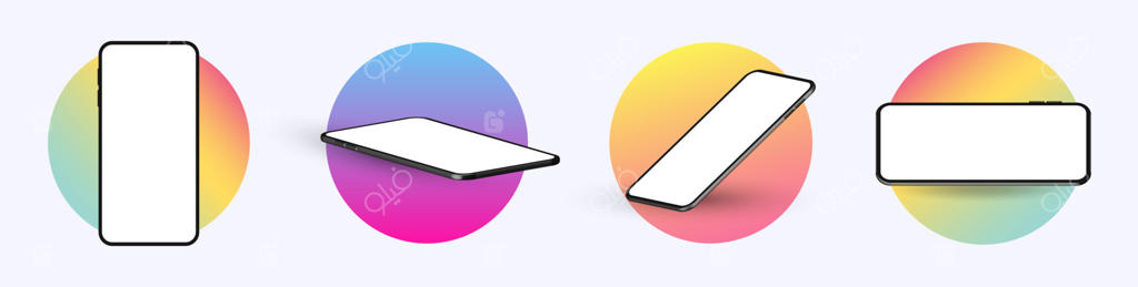 موکاپ واقعی گوشی موبایل از زوایای مختلف.