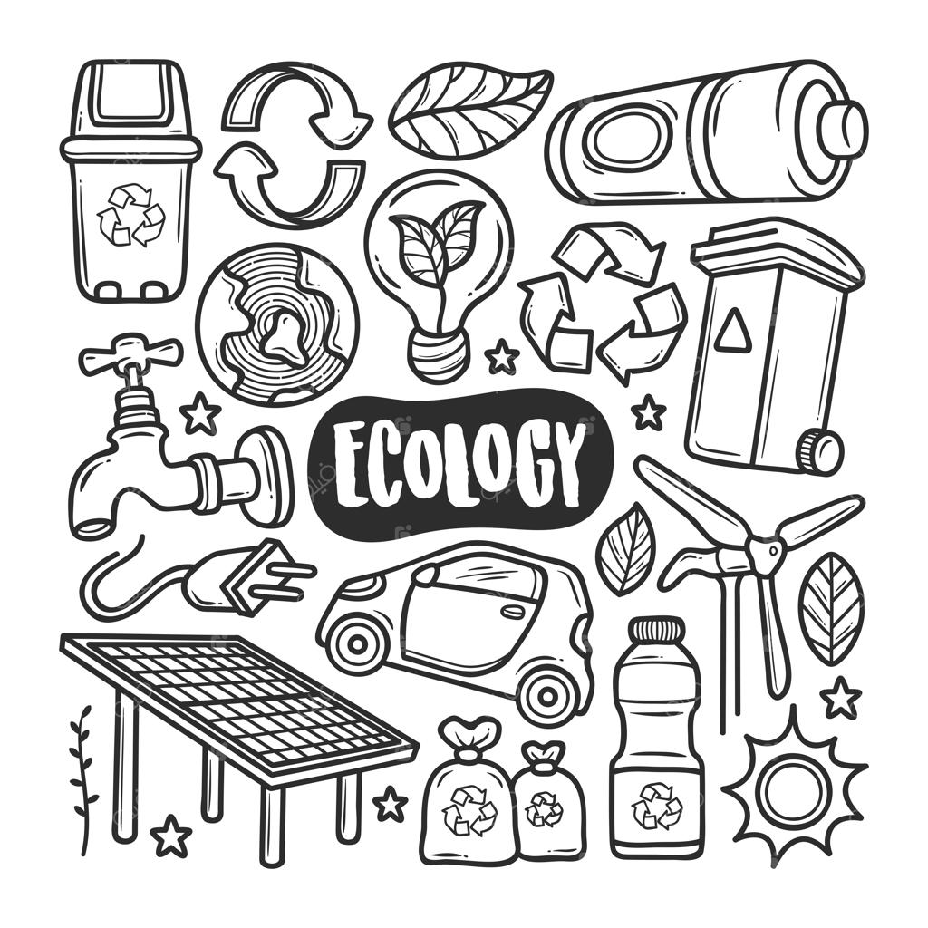 آیکون‌های بوم‌شناسی؛ طراحی و رنگ‌آمیزی دستی