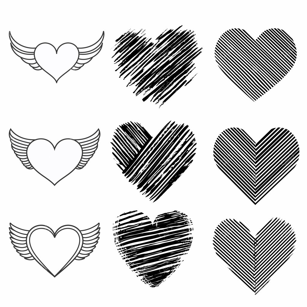 مجموعه تصویرسازی قلب با طراحی دستی