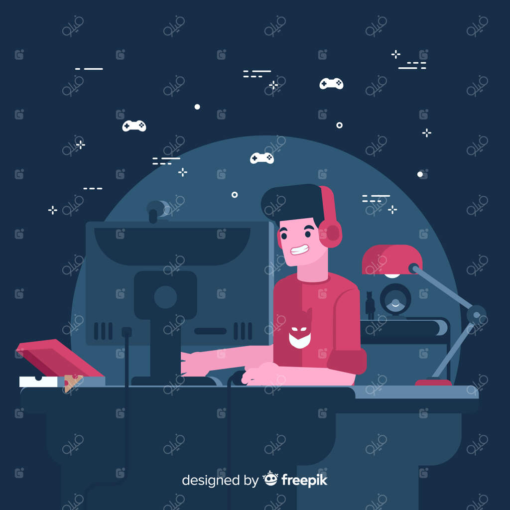 پس‌زمینه آینده‌نگر یک گیمر کامپیوتر