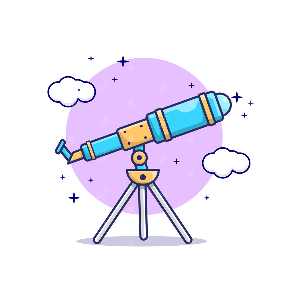 آیکون وکتور تلسکوپ فضایی (طرح ایزوله)