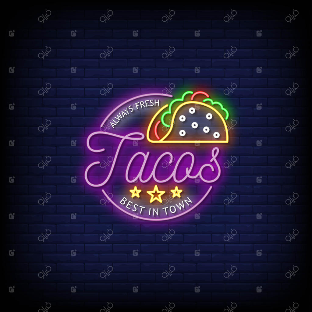 علائم نئون با طراحی الهام گرفته از تاکو