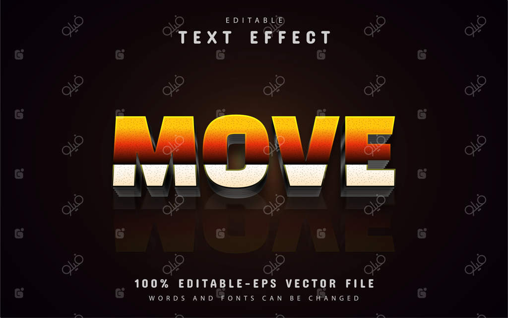 تاثیر متن با افکت گرادیان متحرک