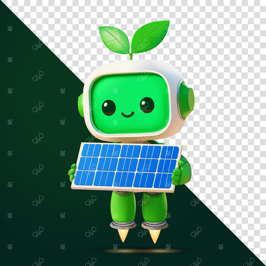 ربات دوستدار محیط زیست: ترویج راهکارهای انرژی تجدیدپذیر Pro Vector