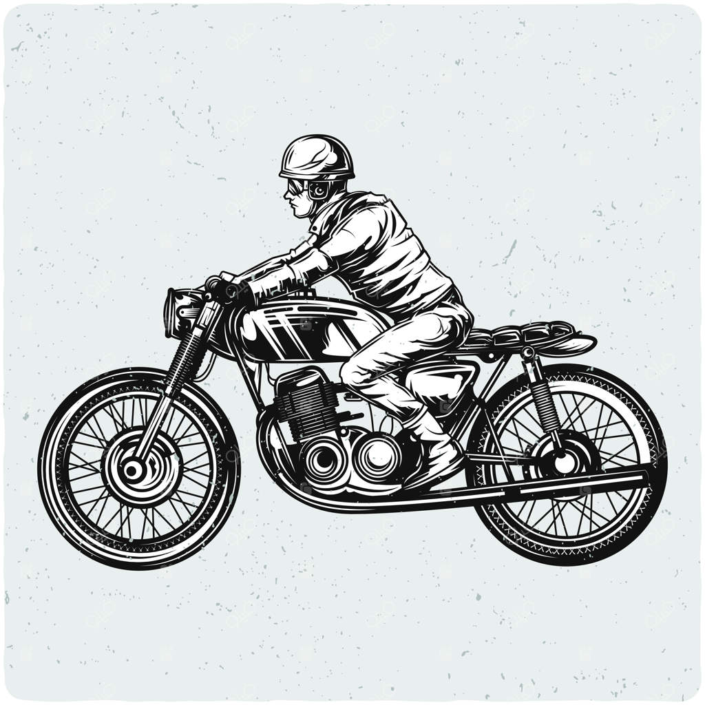 موتورسوار در حال رانندگی با موتور سیکلت