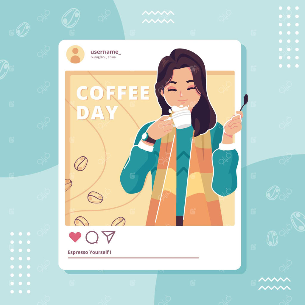 پس‌زمینه تصویرسازی روز جهانی قهوه