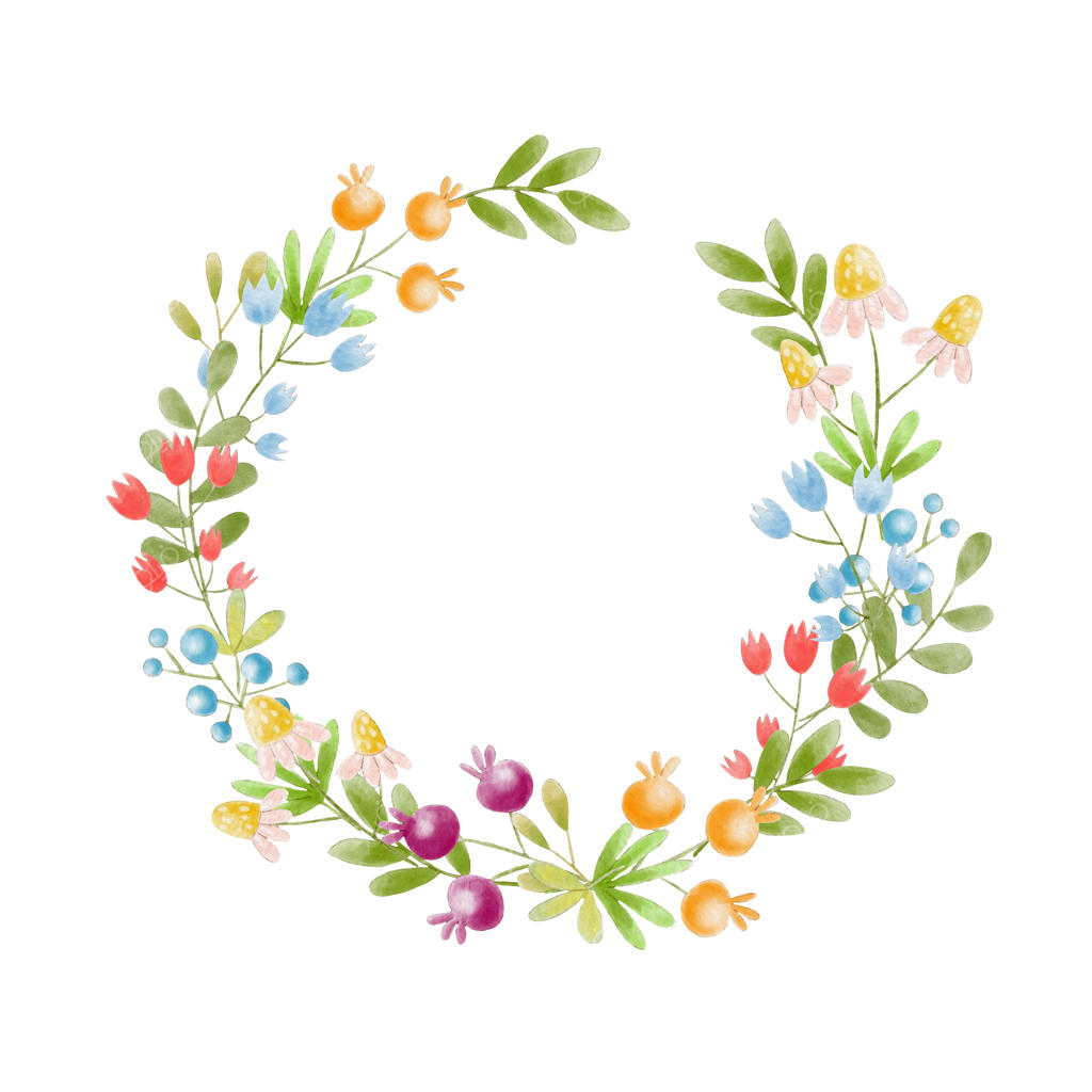 حلقه گل آبرنگی دست‌ساز