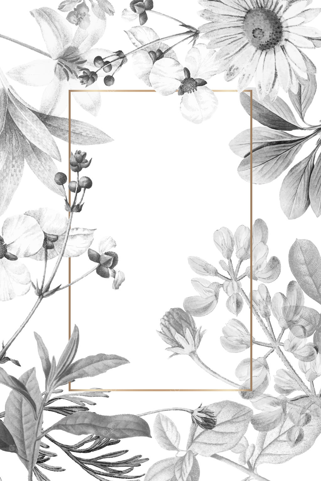 طرح وکتور قاب گل‌دار خالی