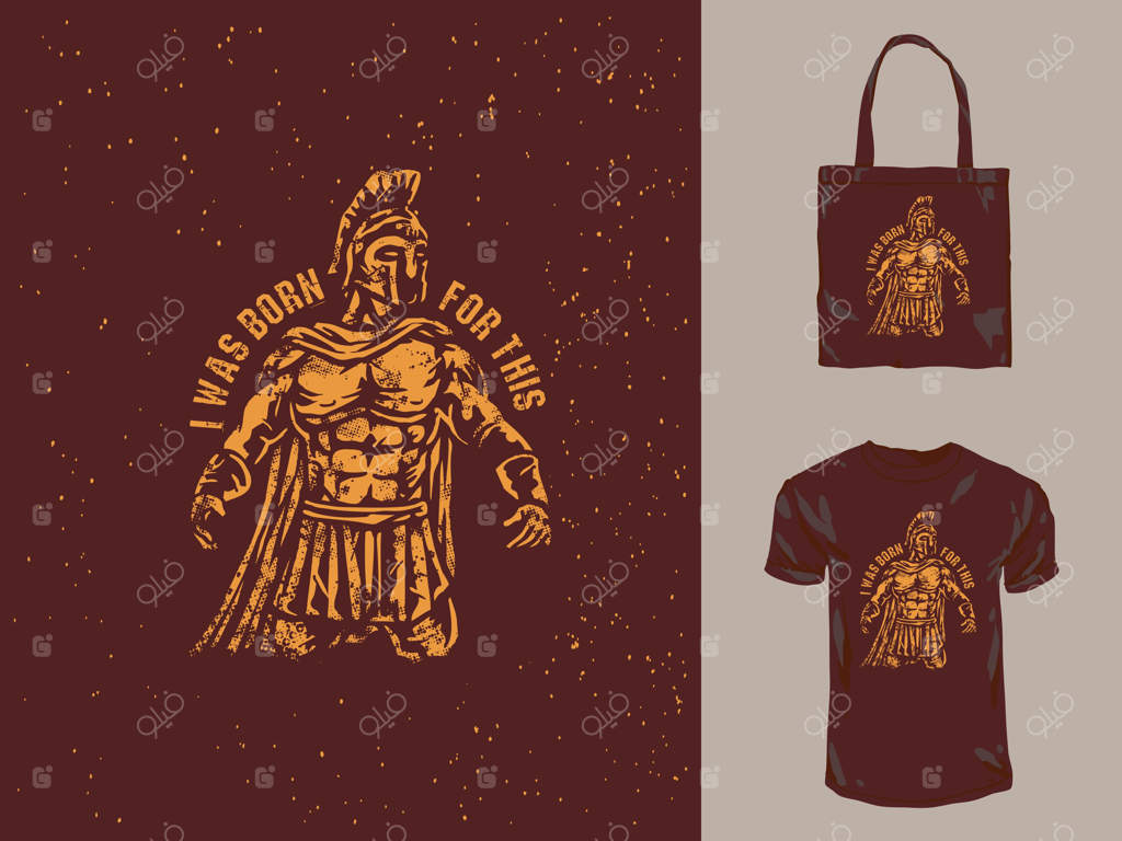 تصویرسازی دستی وینتیج از تناسب اندام به سبک اسپارتان