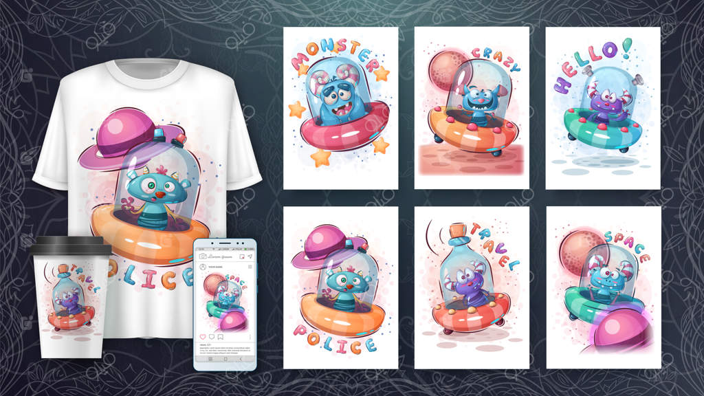 شخصیت کارتونی بشقاب پرنده و هیولای دوست‌داشتنی