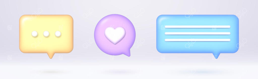 مجموعه حباب‌های گفت‌وگو سه‌بعدی: عناصر واقع‌گرایانه برای نقل قول‌ها و ارتباطات در شبکه‌های اجتماعی