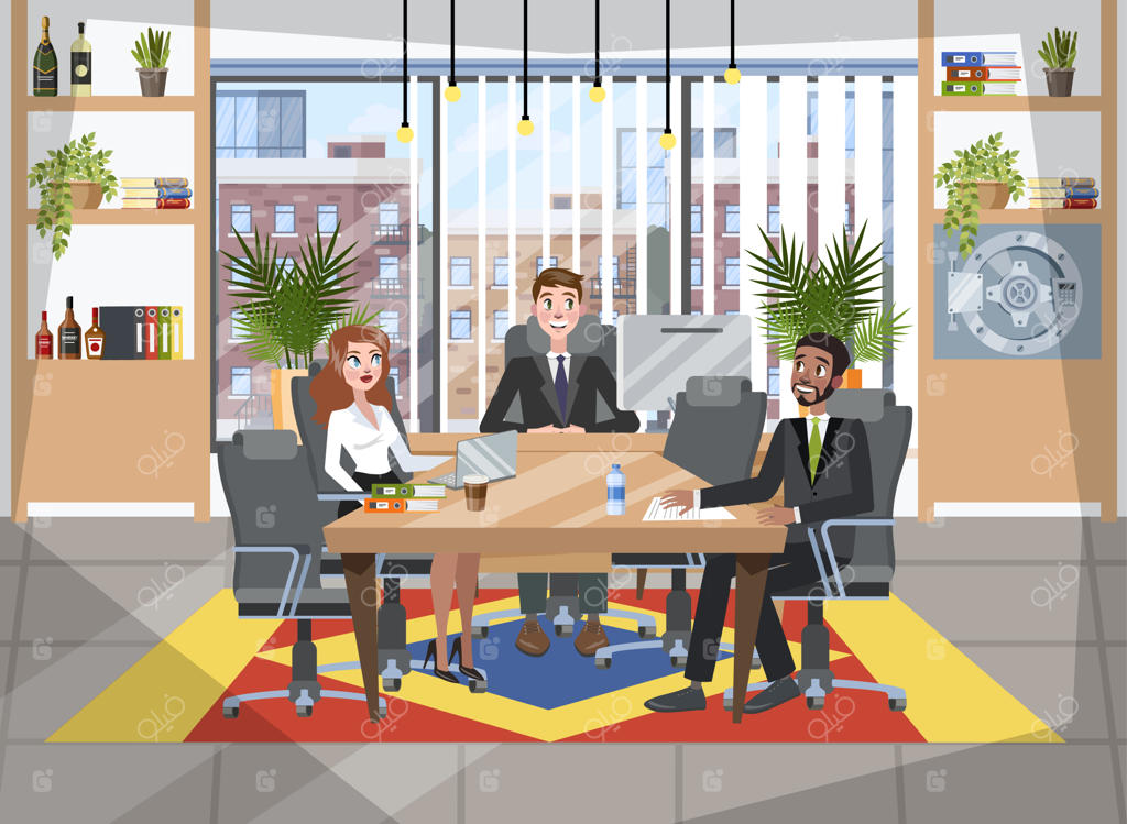 گروه افراد در کنفرانس - کارمندان نشسته‌اند