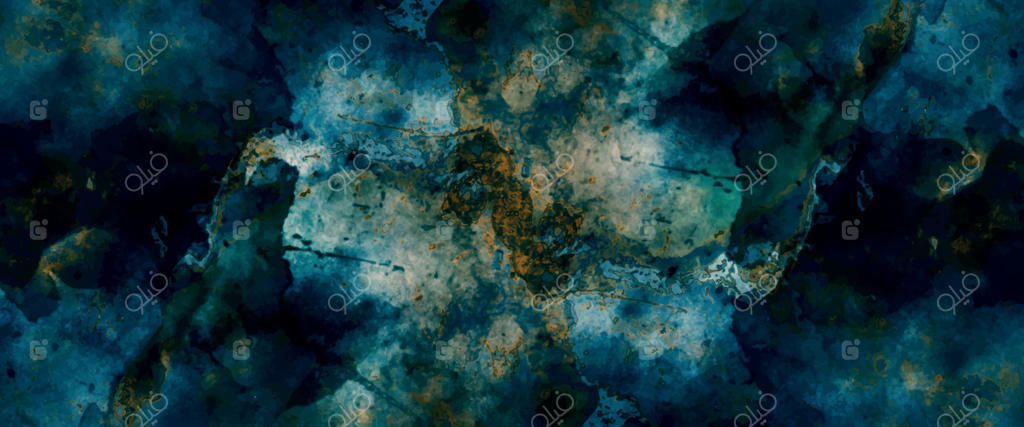 بافت دیوار تزئینی آبی رنگارنگ. دیوار بتنی زیبا. پس زمینه روستیک. پس‌زمینه آبرنگی و خشن. بافت بدون درز رنگ پوسته شده روی دیوار. نقاشی انتزاعی و کهنه