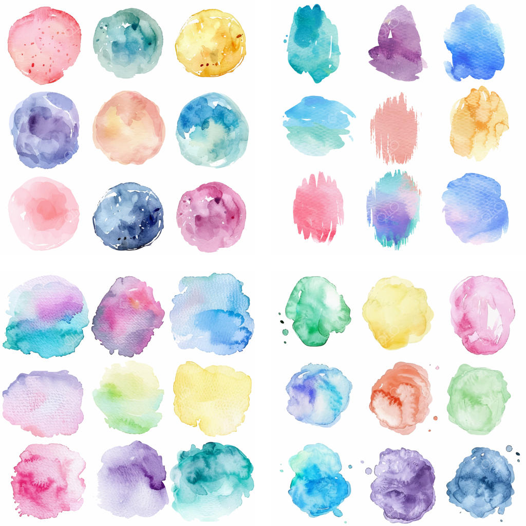 طرح لکه و پاشش جوهر پاستلی با افکت آبرنگی و بافت خلاقانه