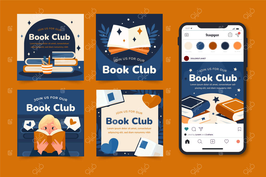 مجموعه پست‌های اینستاگرام درباره ادبیات و باشگاه کتاب‌خوانی