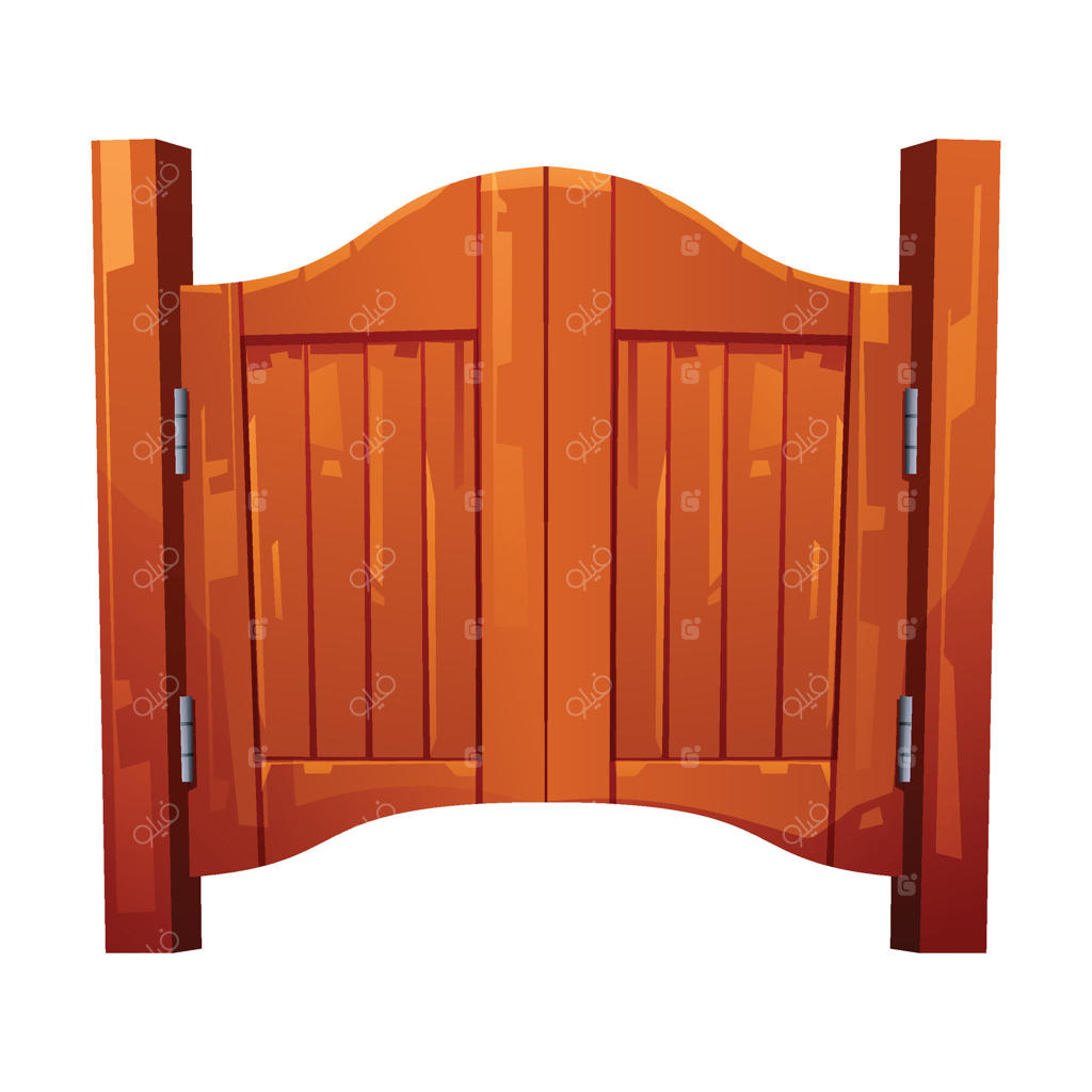 درب‌های چوبی سالون به سبک غرب وحشی - تصویر کارتونی