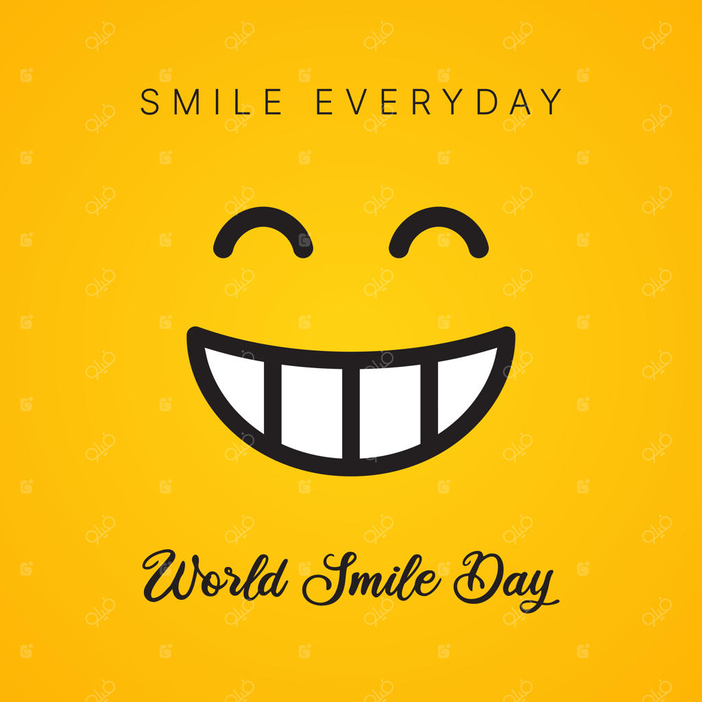 طرح پس‌زمینه وکتور روز جهانی لبخند