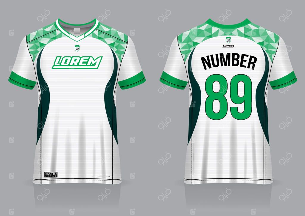 قالب لباس ورزشی فوتبال - نمای جلو و عقب