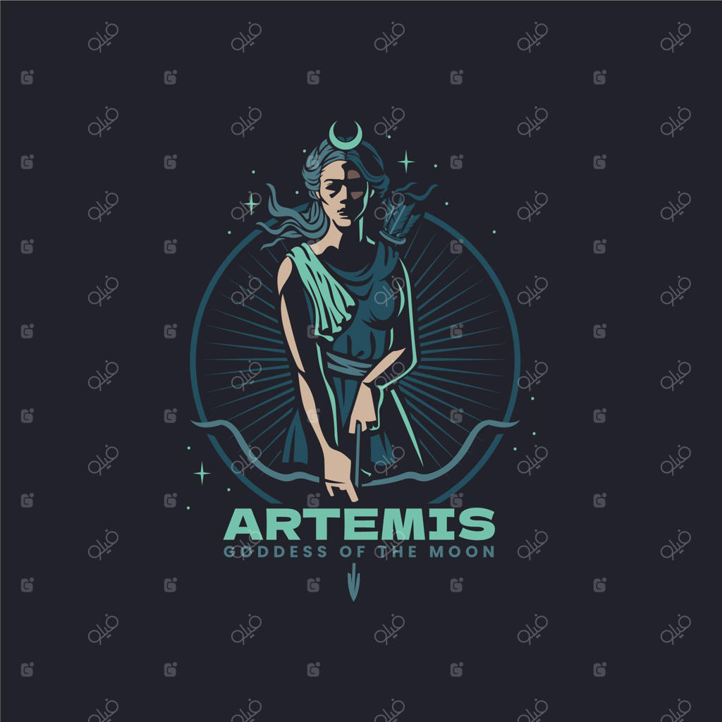 قالب لوگوی الهه با جزئیات بالا