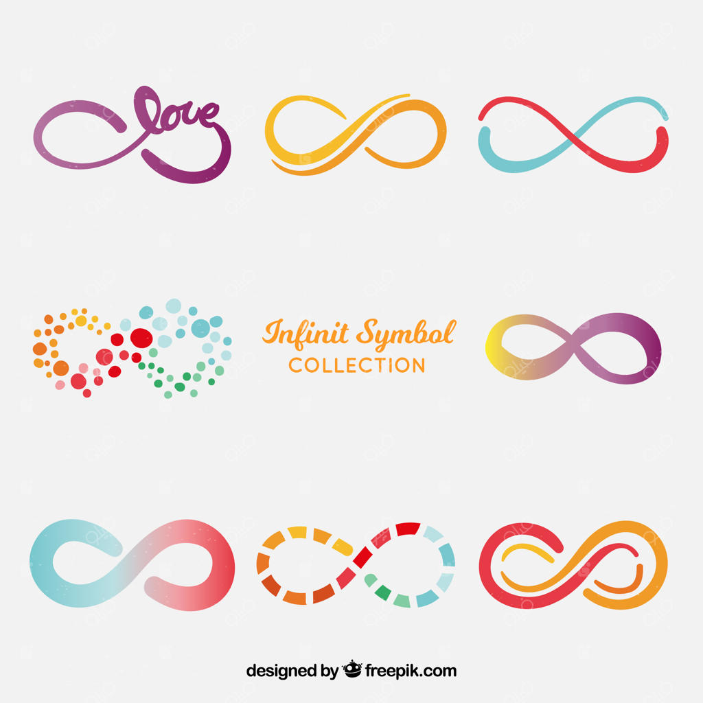 مجموعه‌ای از نمادهای بی‌نهایت رنگارنگ