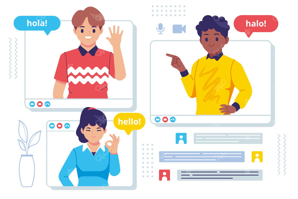 مفهوم جلسه تماس تصویری - طراحی به سبک فلت