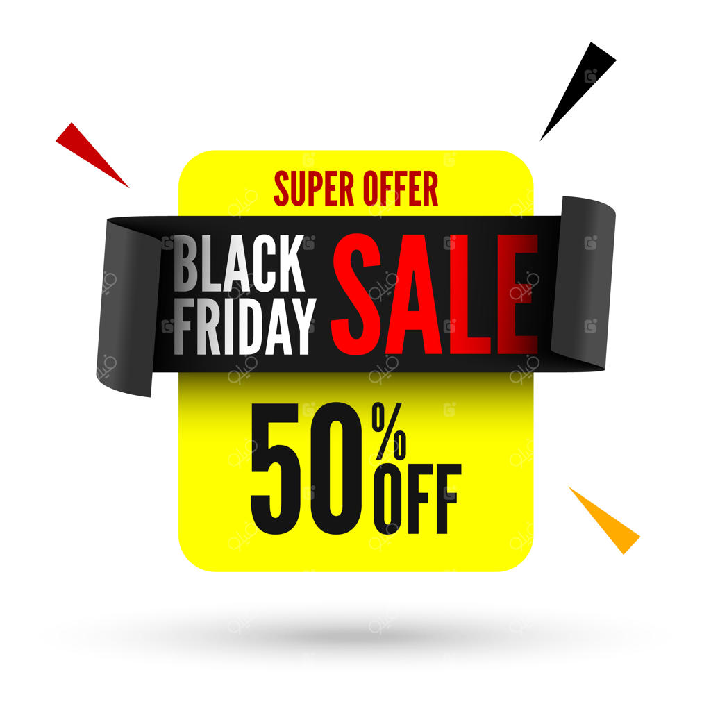 بنر فروش ویژه جمعه سیاه با روبان مشکی.