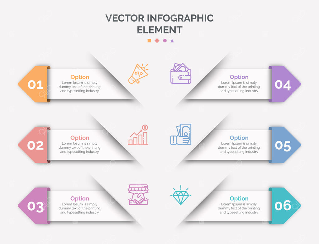 قالب اینفوگرافیک با آیکن و عدد
