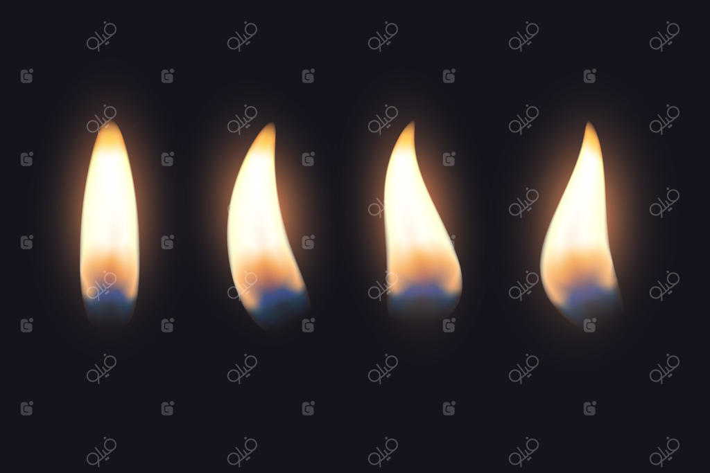 مجموعه شعله‌های شمع در تاریکی
