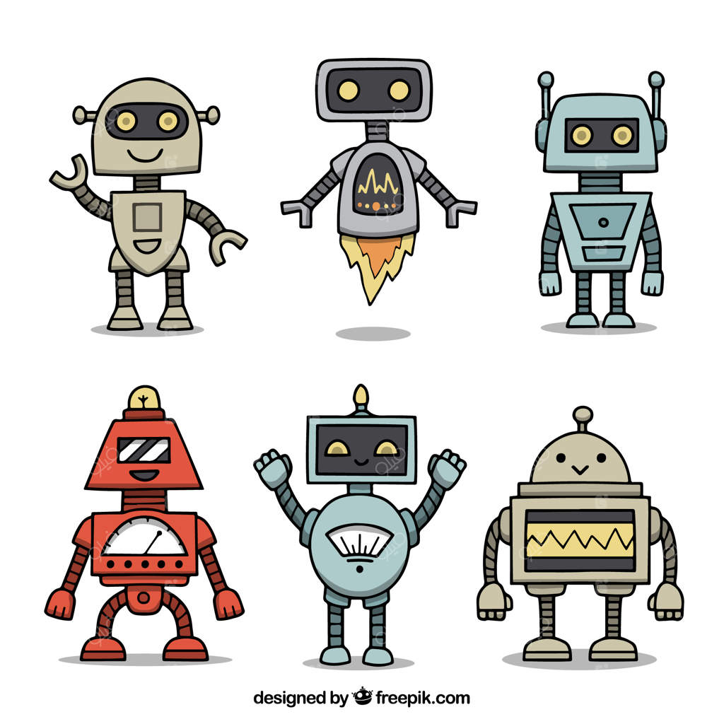 مجموعه‌ای از شخصیت‌های ربات دست‌کشیده