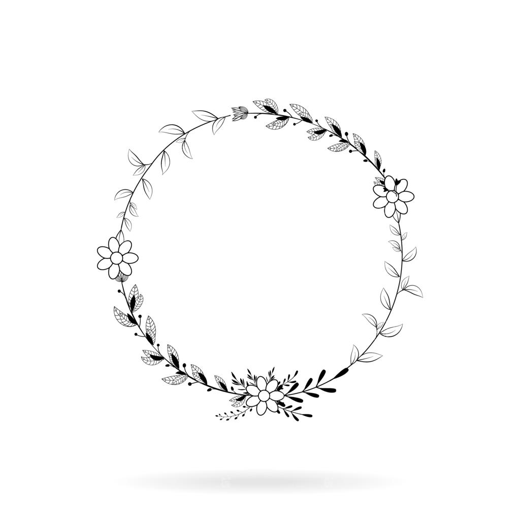 نقش گل و گیاه وکتور قاب گلدار