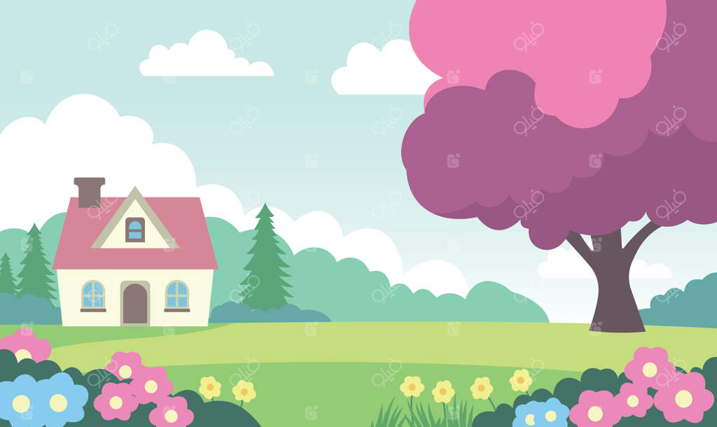 خانه‌ای زیبا با گل‌های رنگارنگ و باغچه تابستانی