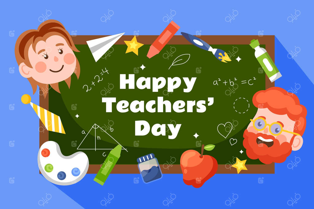 پس‌زمینه روز معلم به صورت دستی و ساده طراحی شده