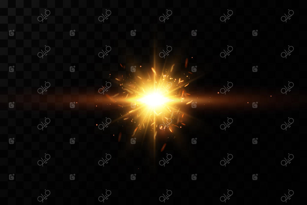 ستاره‌های طلایی درخشان: جلوه‌ها، درخشش، خطوط، زرق و برق، انفجار، نور طلایی.