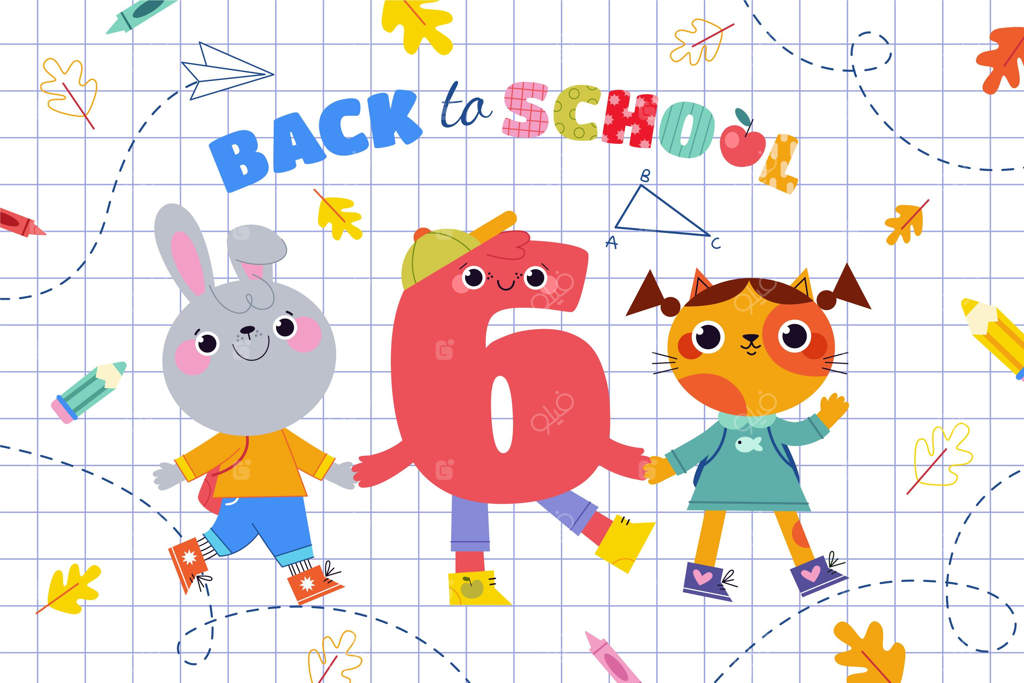 زمینه بازگشت به مدرسه با طراحی ساده