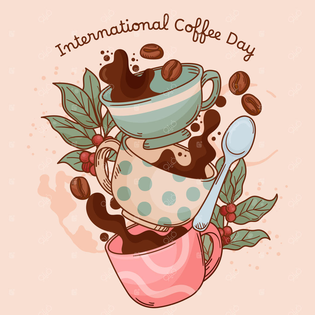 تصویرسازی برای جشن روز جهانی قهوه