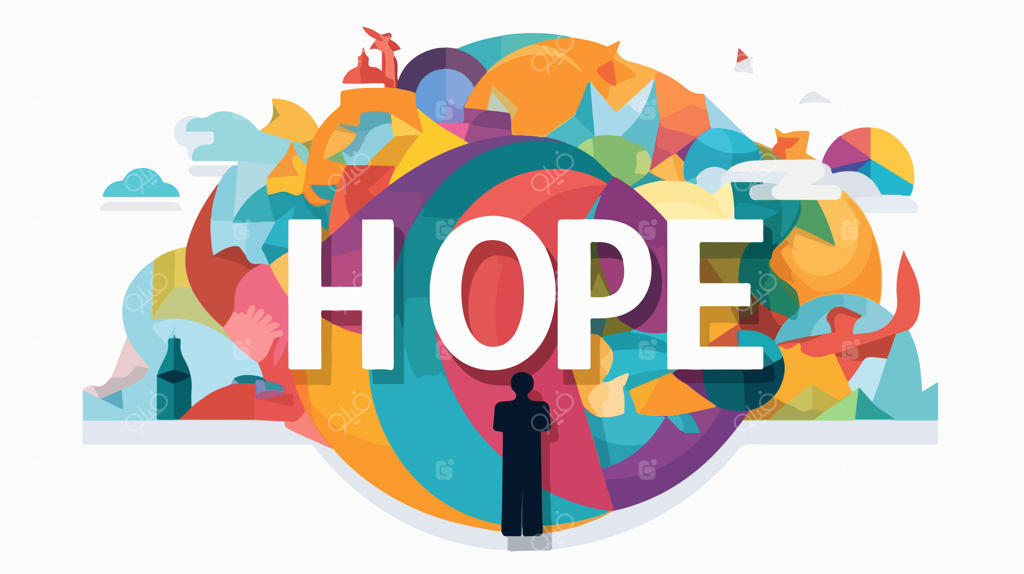 آیکون ترکیبی و رنگارنگ امید