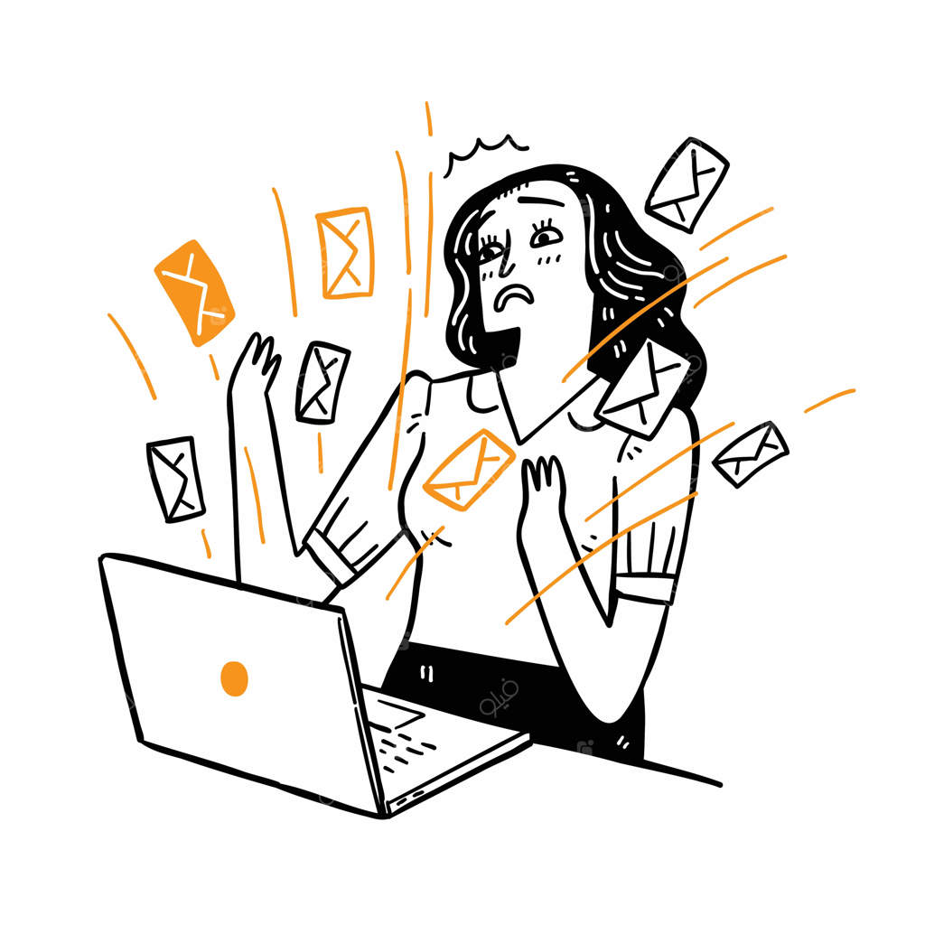 طرح رسمی: جعبه ورودی ایمیل، ارتباطات الکترونیک و تحقیقات بازاریابی ایمیلی - صفحه فرود قابل ویرایش و شخصی‌سازی - تصویرسازی دستی به سبک دودل