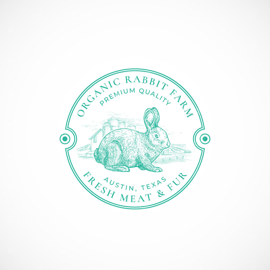 طرح لوگو یا نشان قدیمی برای مزرعه خرگوش
