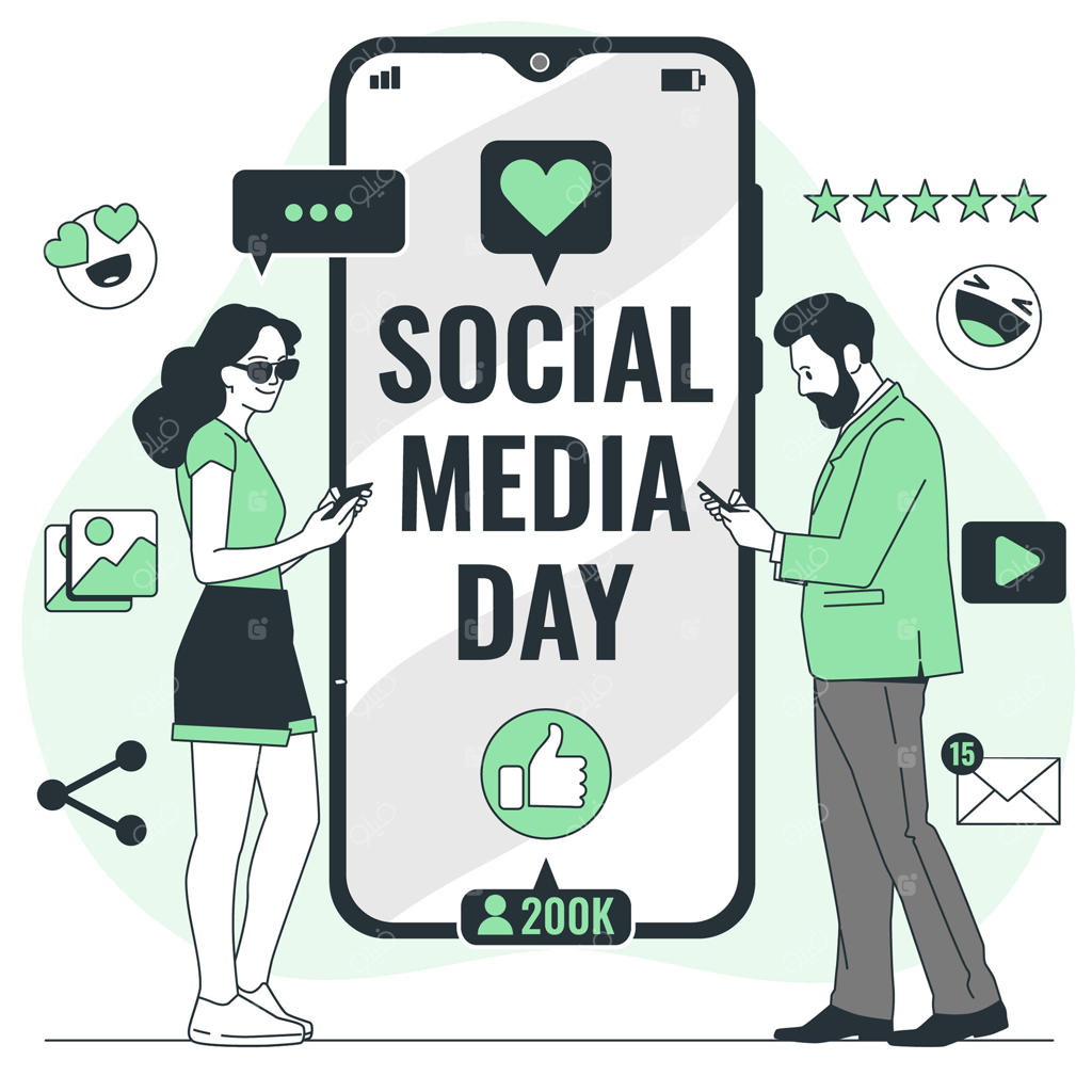 تصویرسازی مفهوم روز رسانه‌های اجتماعی