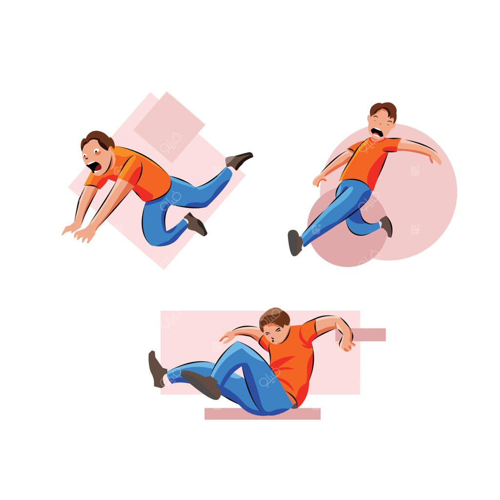 دسته‌ای از مردان روی زمین لغزنده زمین خوردند