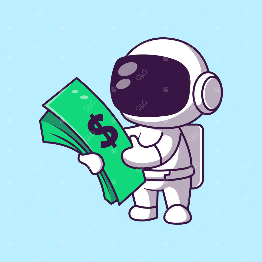 تصویرسازی وکتور آیکون فضانورد کارتونی بامزه